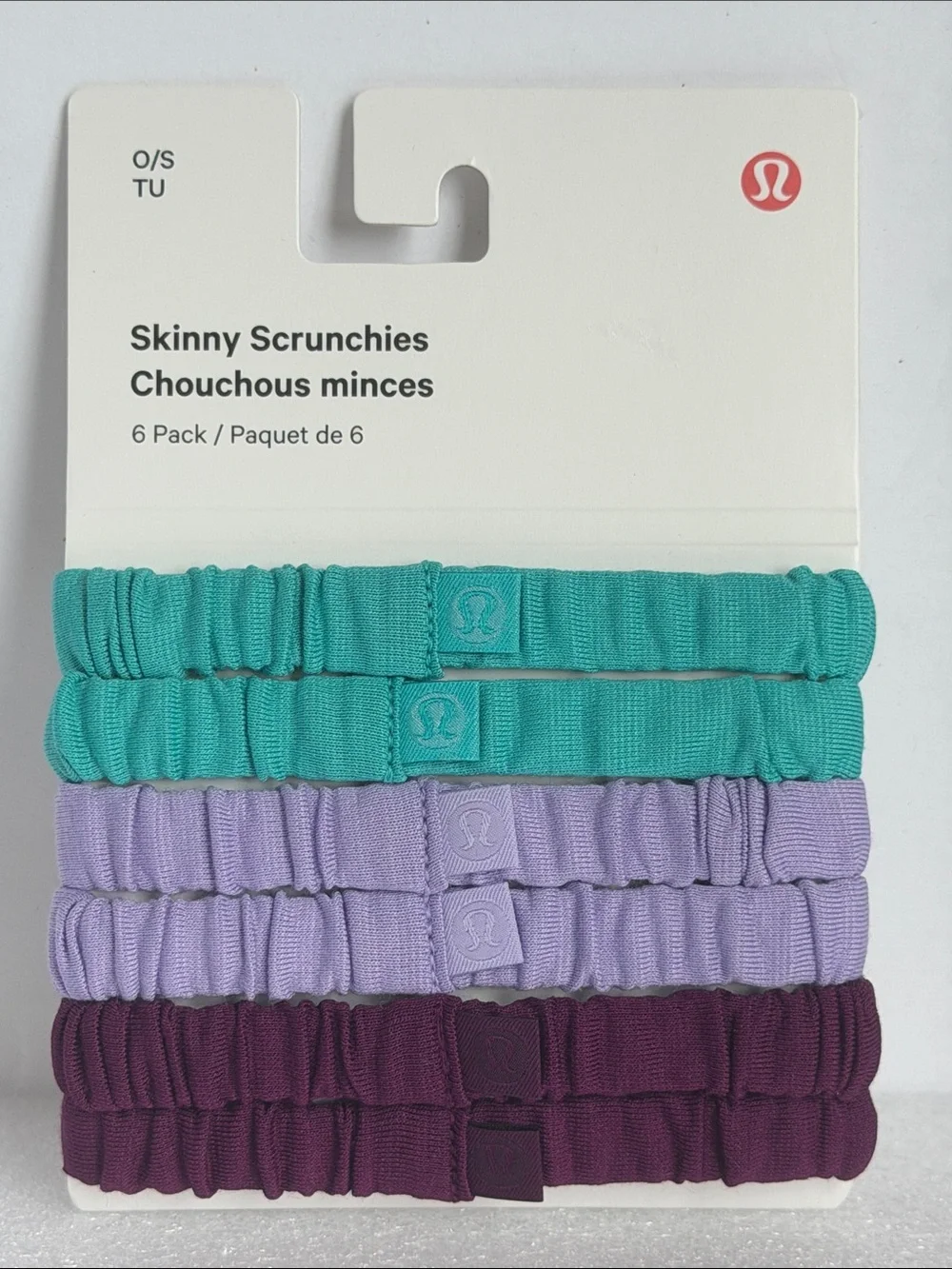 🆕 LULULEMON Skinny Scrunchies 6 Pack NWT